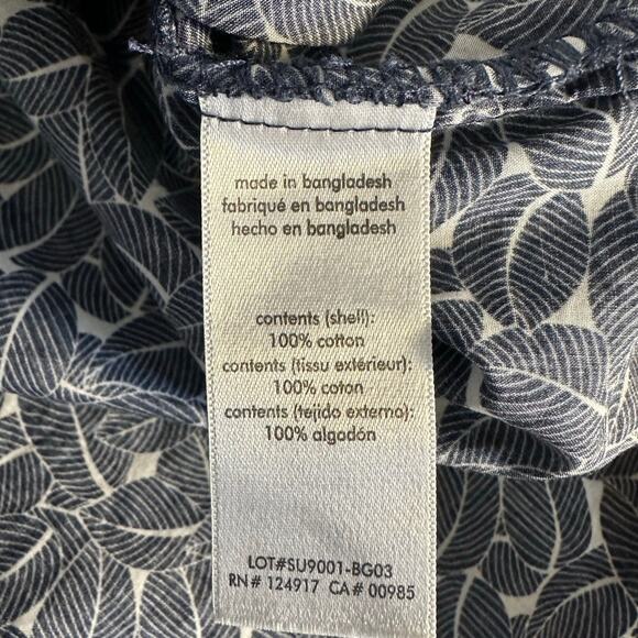 Onia Camp Collar Blue Tropical Print Short Sleeve Casual Button Down Size M - Picture 6 of 9